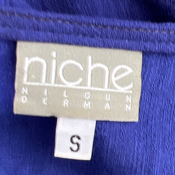 NICH  NILGUN Derman Asymmetric Hem Blouse Royal Blue S - Picture 4 of 5